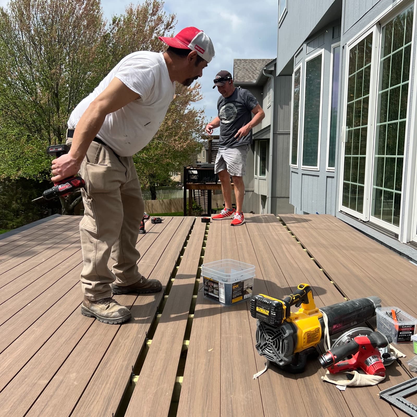 Ruiz Painting crew working on a composite deck